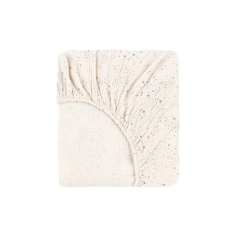 WABI-SABI WASHED  PRINTED FITTED SHEET - 70 X 140cm - Blue Milky Way