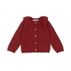 SPARKLE KNIT CARDIGAN - RED DAHLIA