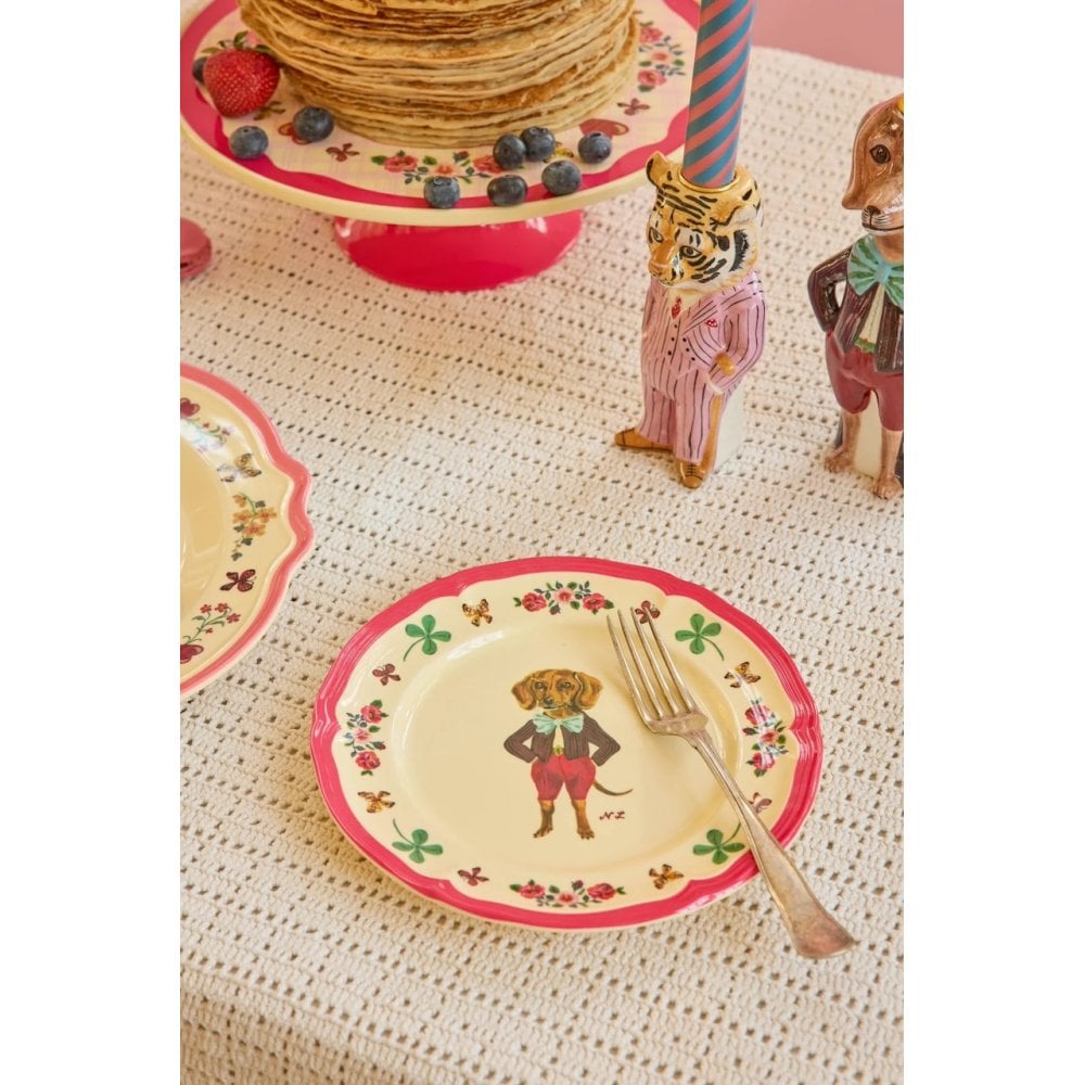 MELAMINE VINTAGE SIDE PLATE - RED - NATHALIE LÉTÉ