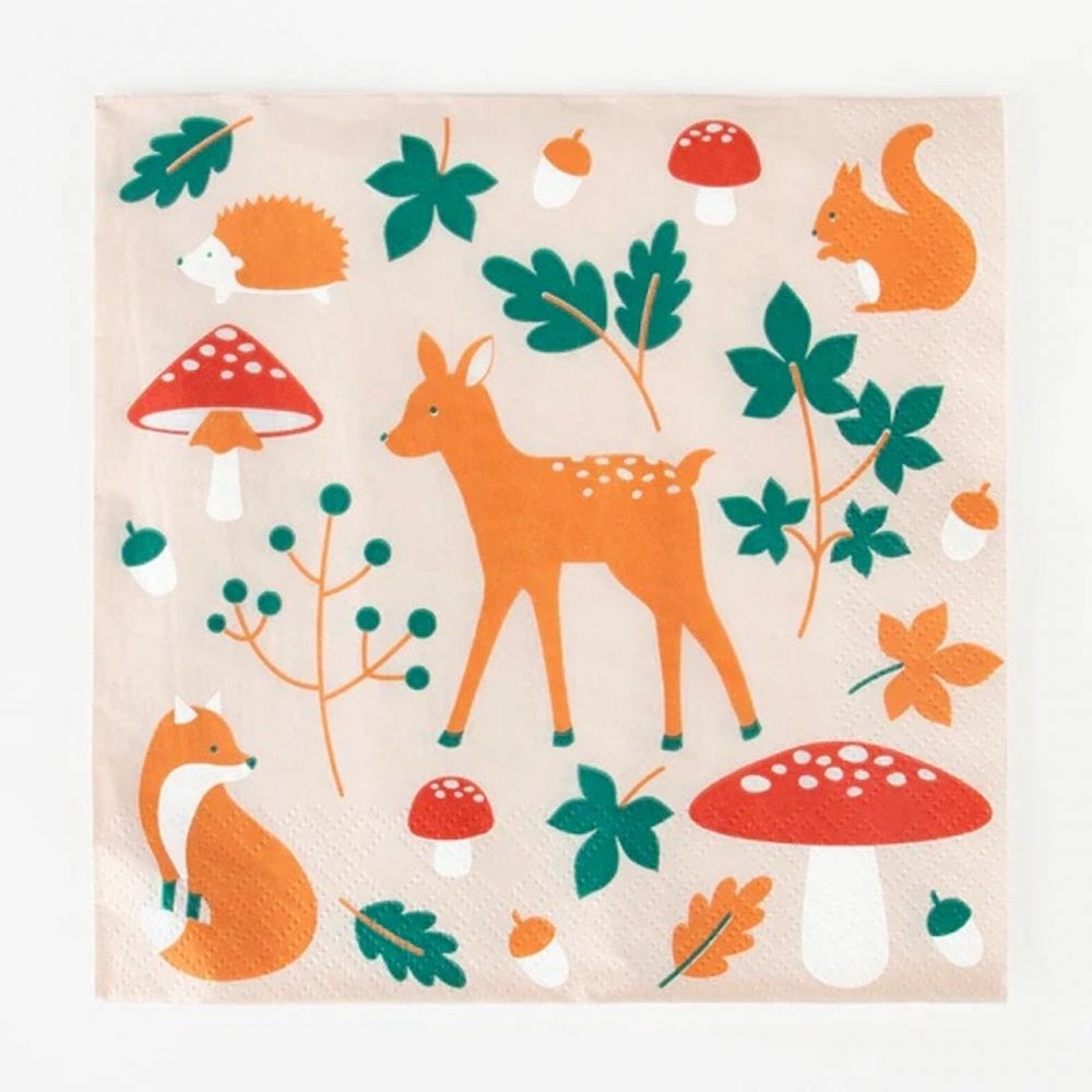 20 NAPKINS - WOODLAND ANIMALS