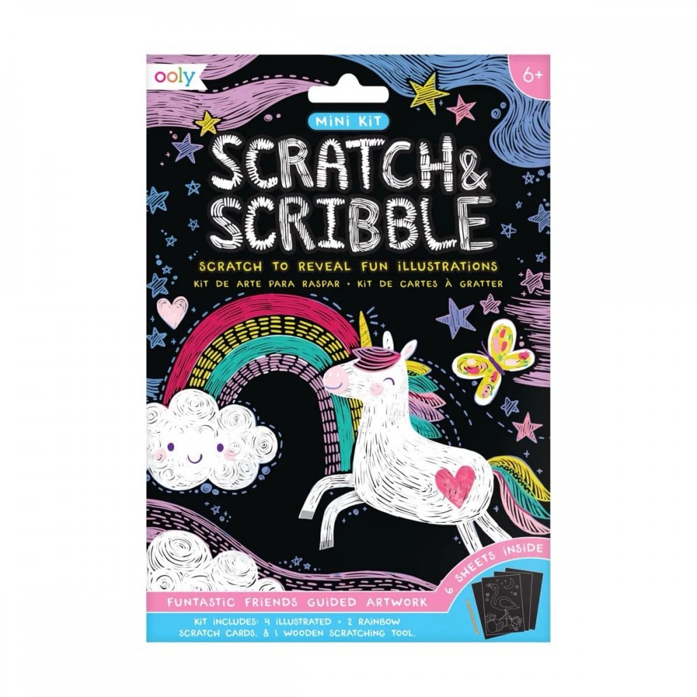 SCRATCH + SCRIBBLE ART KIT - FUNTASTIC FRIENDS