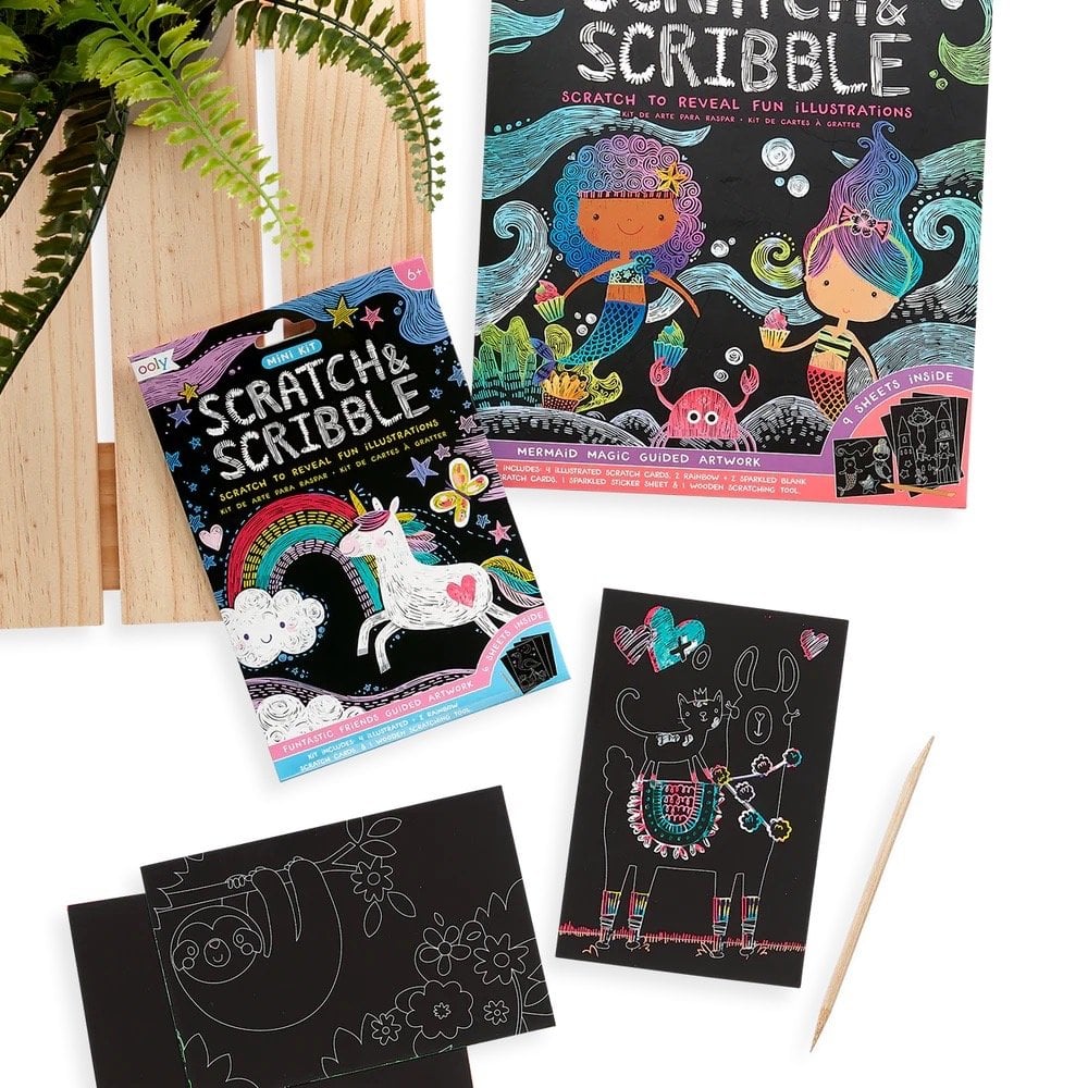 SCRATCH + SCRIBBLE ART KIT - FUNTASTIC FRIENDS