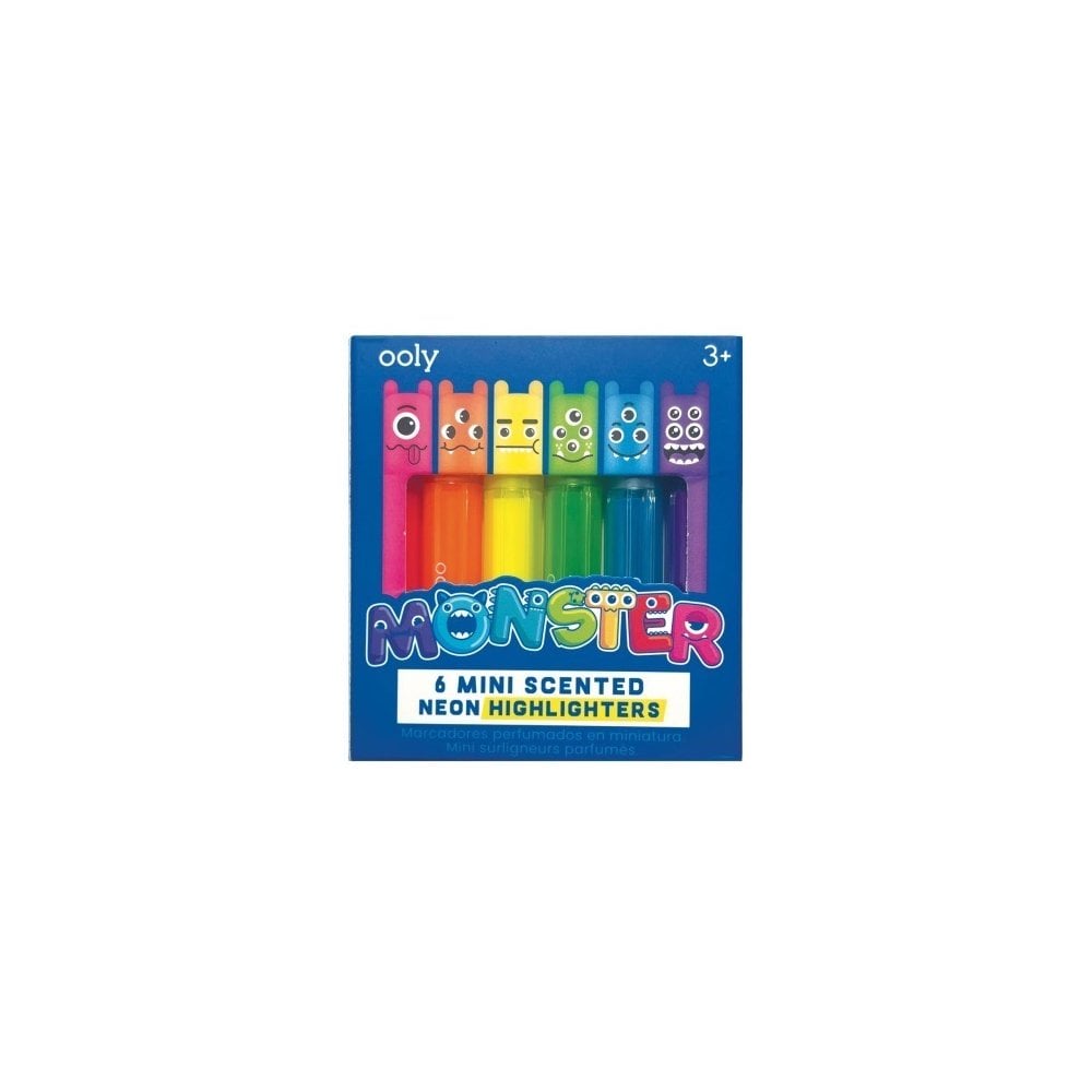 MINI MONSTER SCENTED HIGHLIGHTER PENS - 6 COLOURS