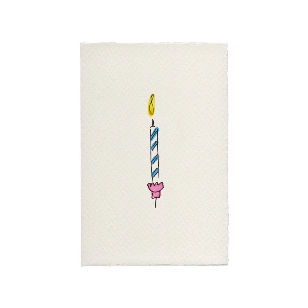 BIRTHDAY CANDLE HAND PAINTED CARD