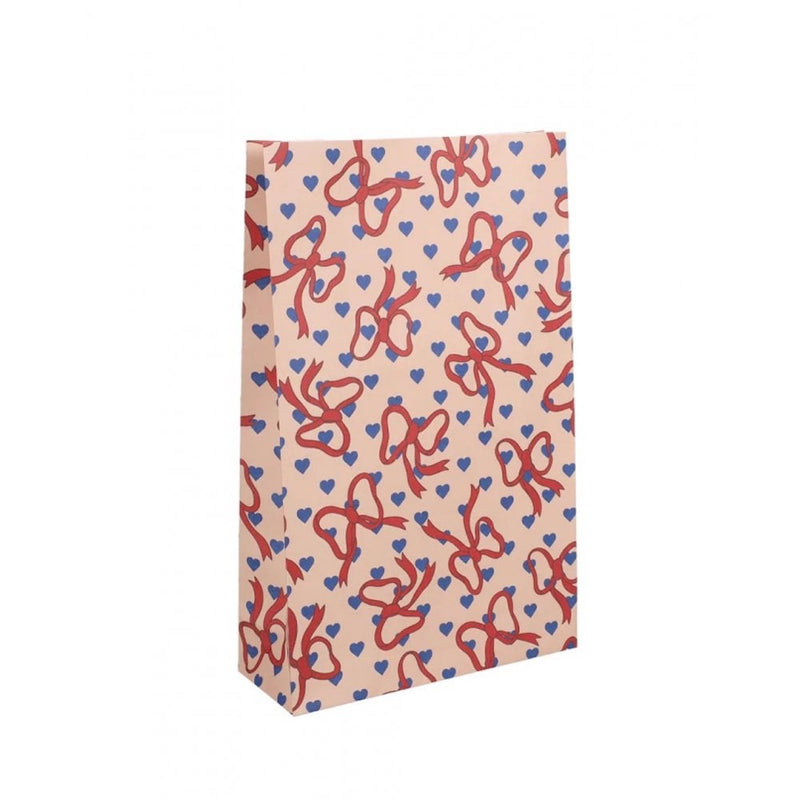 MEDIUM BLOCK BOTTOM GIFT BAG - Bows/Hearts