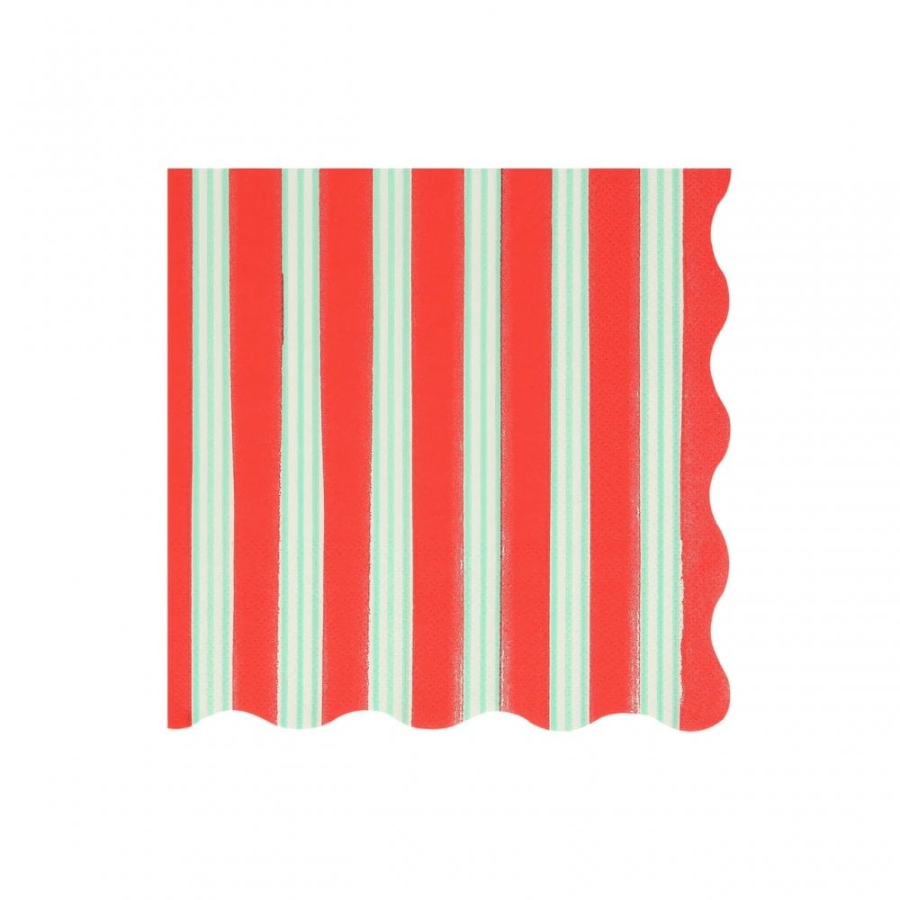 16 FESTIVE STRIPE NAPKINS