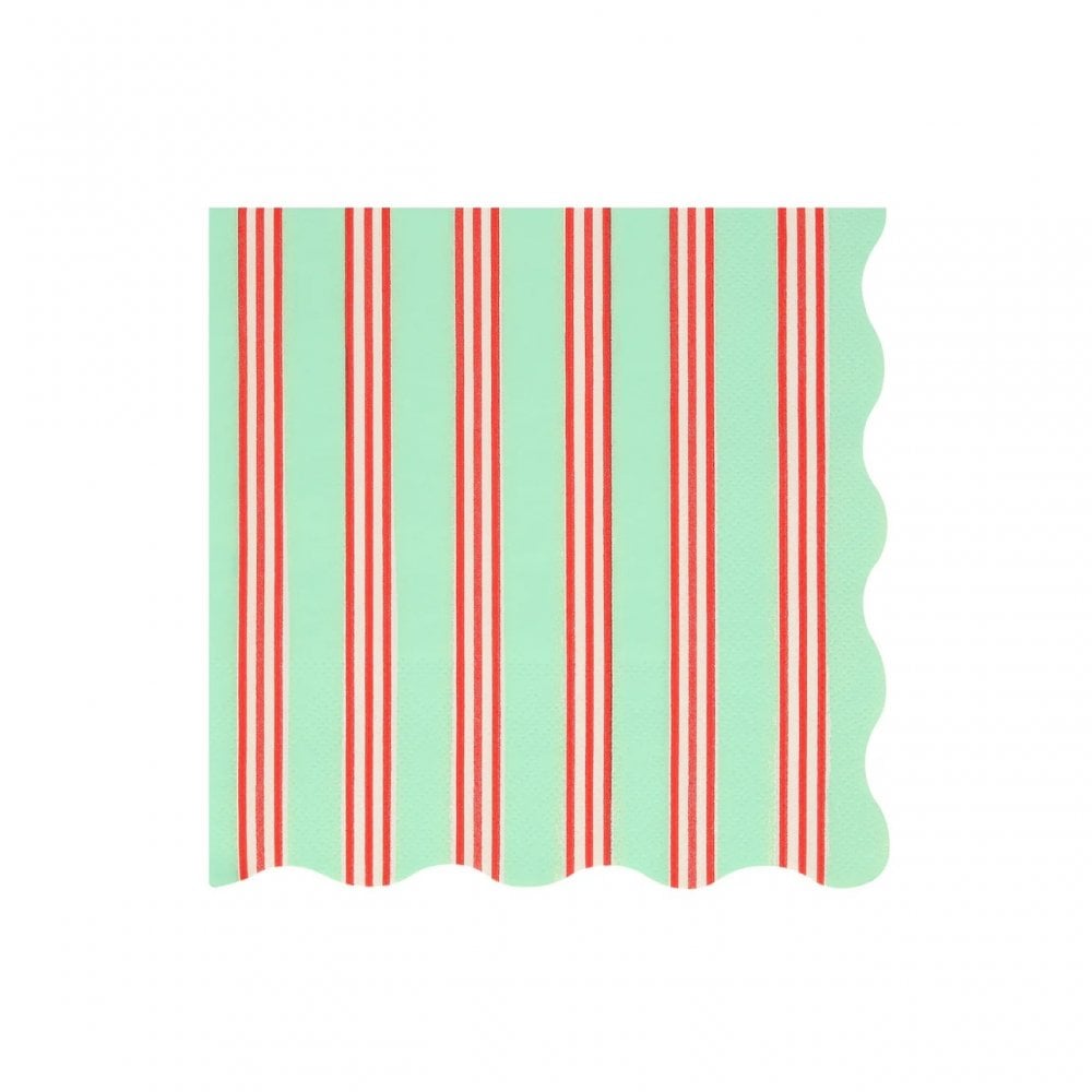 16 FESTIVE STRIPE NAPKINS