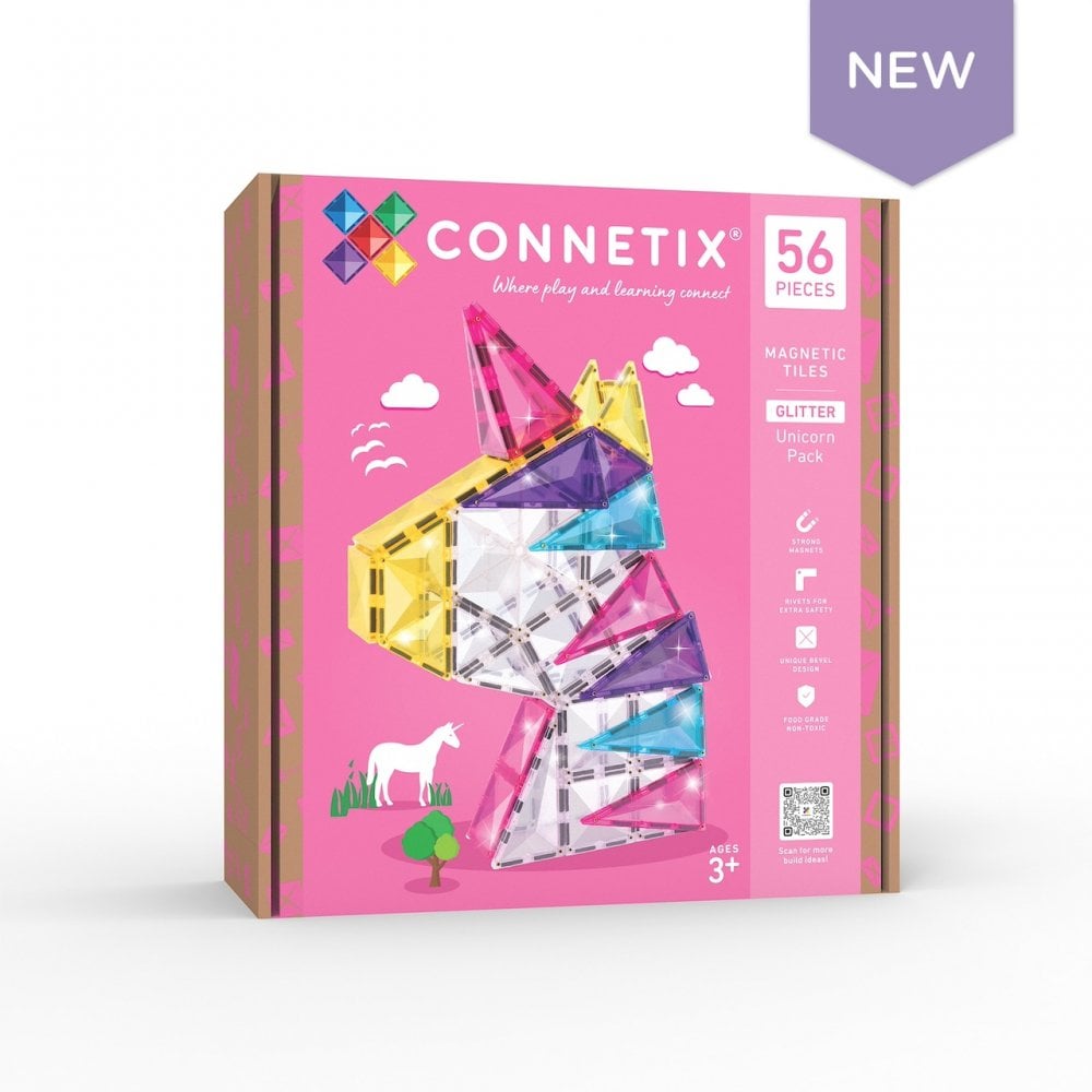 MAGNETIC TILES 56 PIECES - GLITTER UNICORN