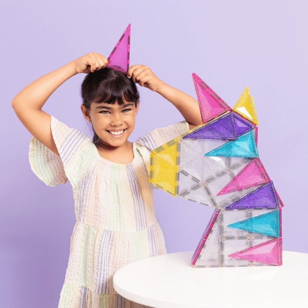 MAGNETIC TILES 56 PIECES - GLITTER UNICORN