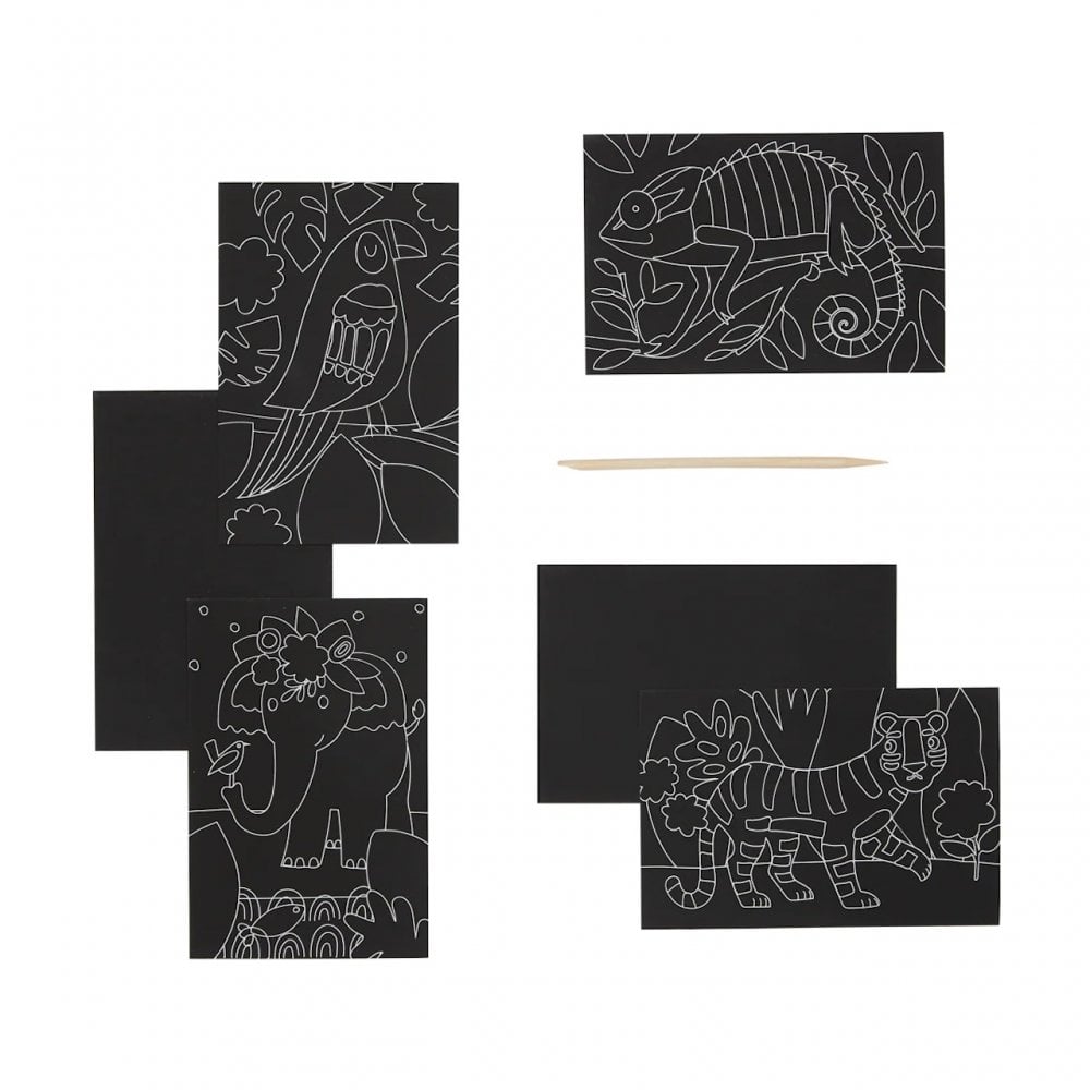 SCRATCH + SCRIBBLE ART KIT - JUNGLE (6 YEARS+)