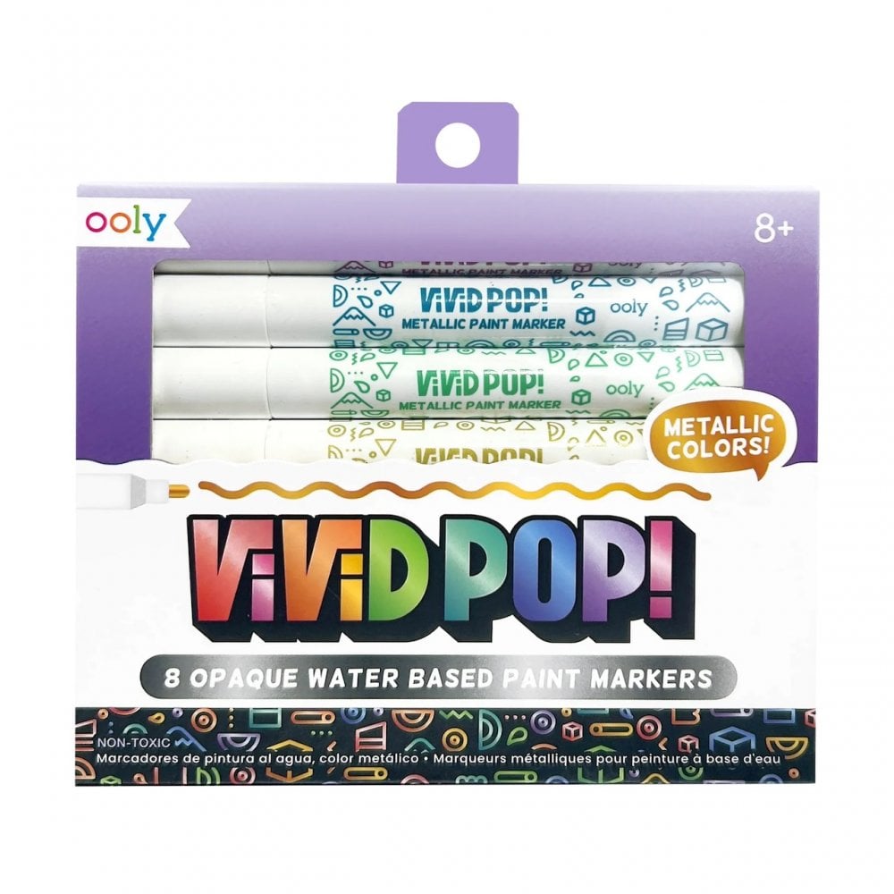 VIVID POP WATER BASED PAINT MARKERS - METALLIC (8 YEARS+)