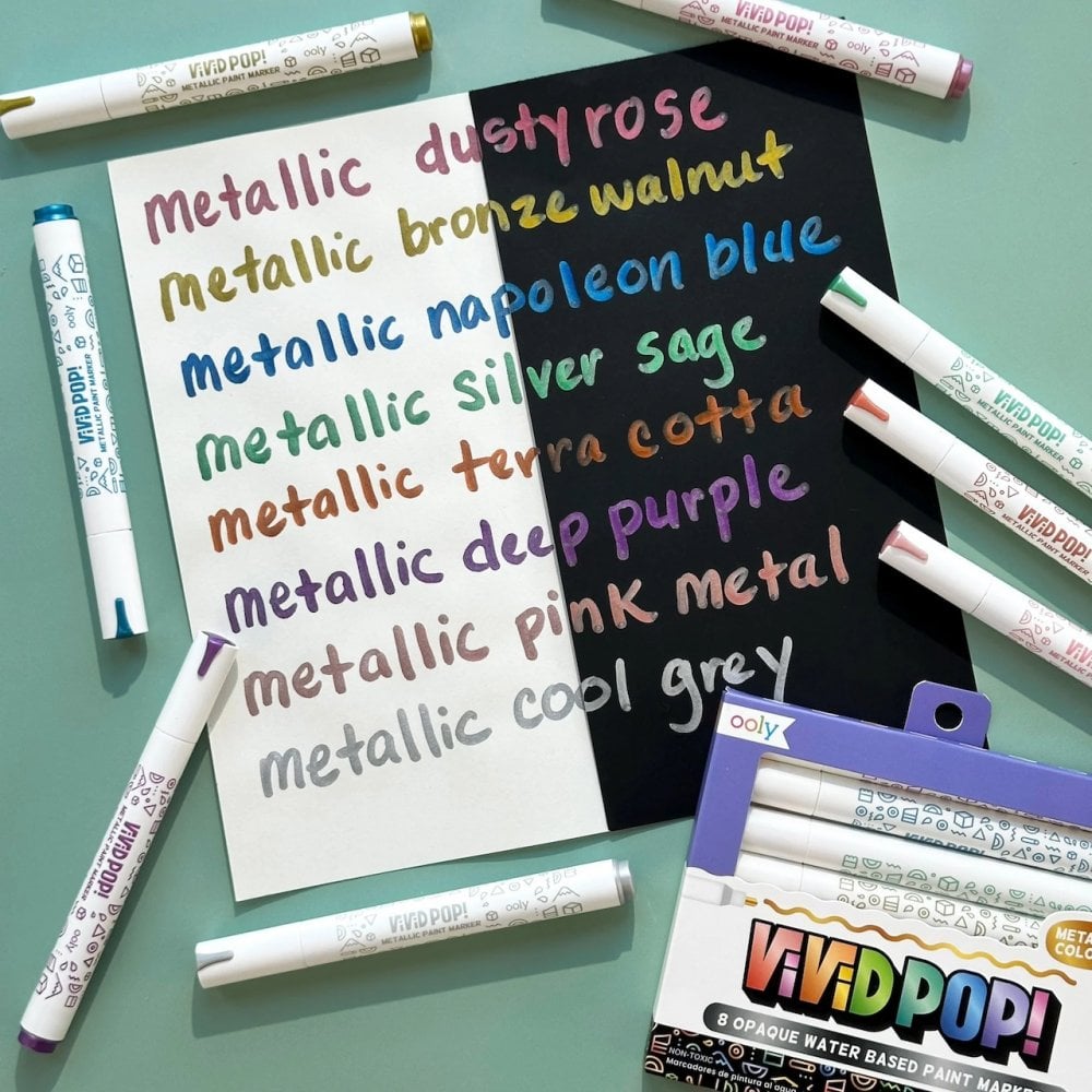 VIVID POP WATER BASED PAINT MARKERS - METALLIC (8 YEARS+)