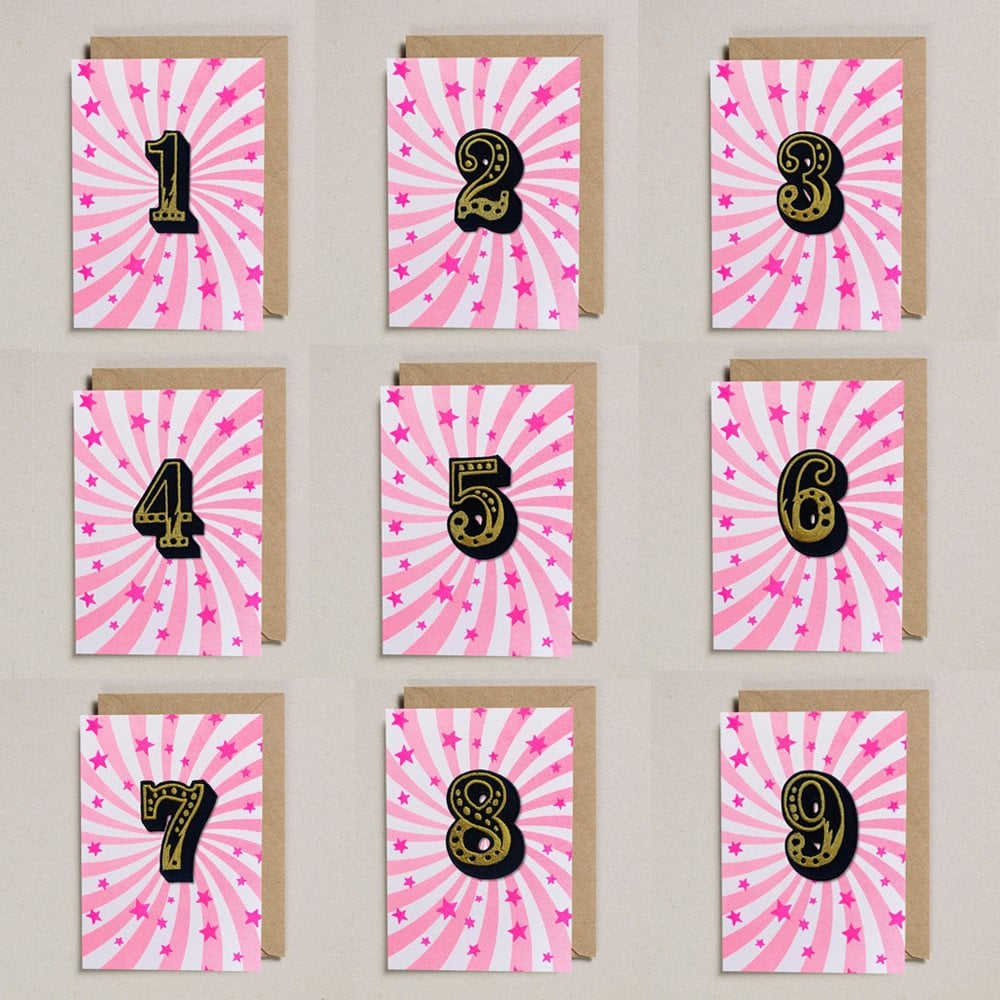 IRON ON PATCH CIRCUS AGE CARD - PINK