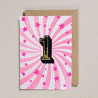 IRON ON PATCH CIRCUS AGE CARD - PINK