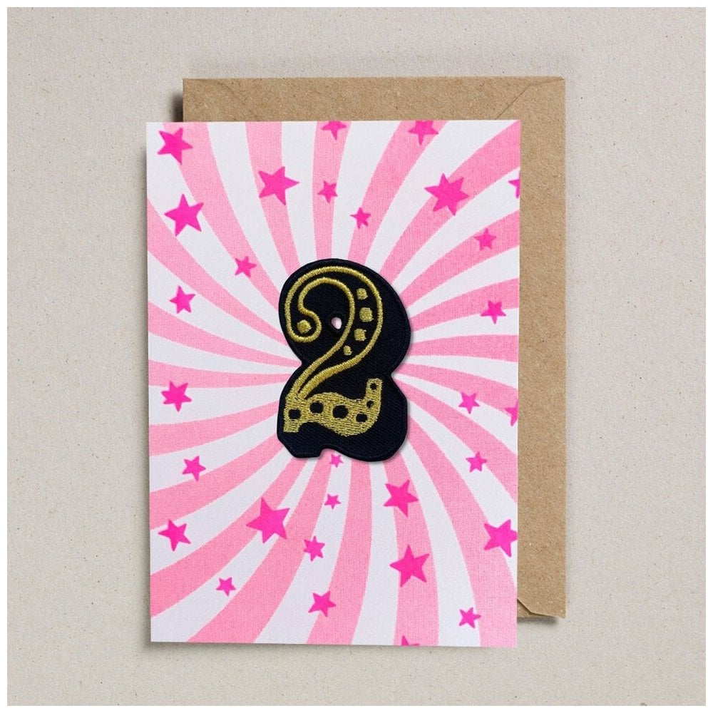 IRON ON PATCH CIRCUS AGE CARD - PINK