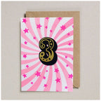 IRON ON PATCH CIRCUS AGE CARD - PINK