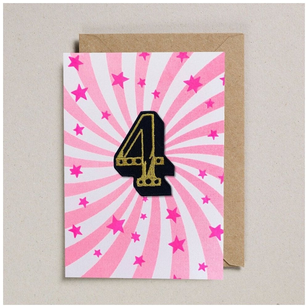 IRON ON PATCH CIRCUS AGE CARD - PINK