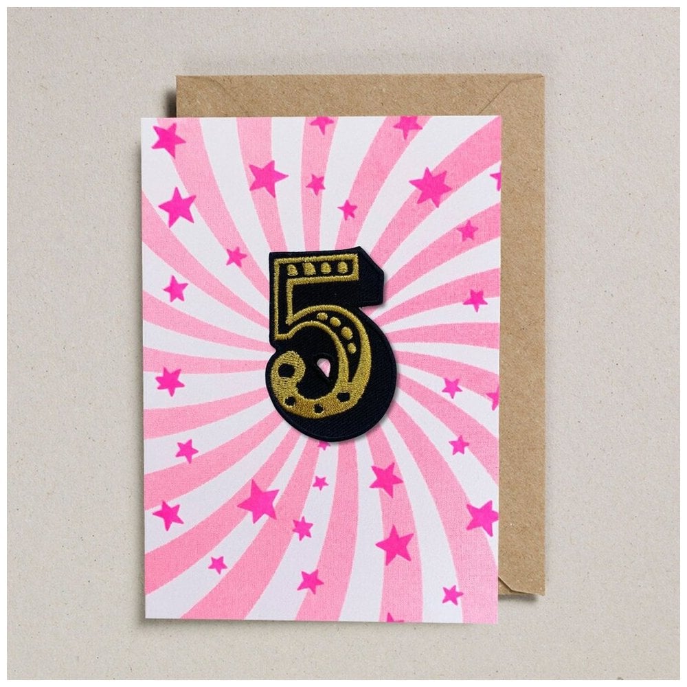 IRON ON PATCH CIRCUS AGE CARD - PINK
