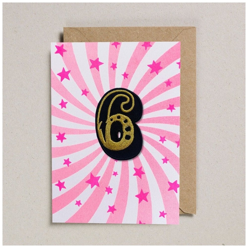 IRON ON PATCH CIRCUS AGE CARD - PINK