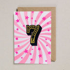 IRON ON PATCH CIRCUS AGE CARD - PINK