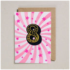 IRON ON PATCH CIRCUS AGE CARD - PINK