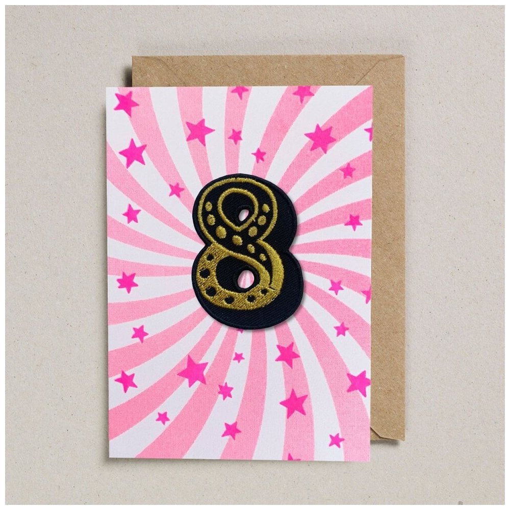 IRON ON PATCH CIRCUS AGE CARD - PINK