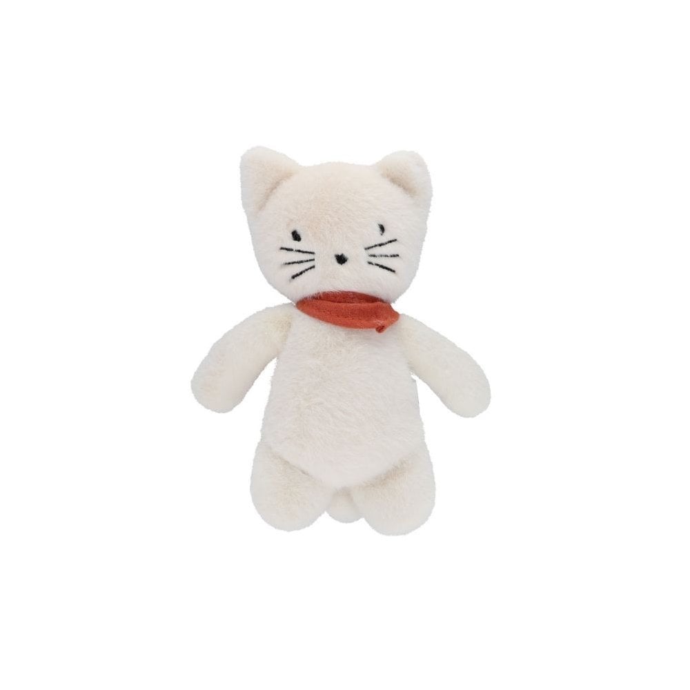 SOFT TOY CAT - CREAM WITH TERRACOTTA BANDANA