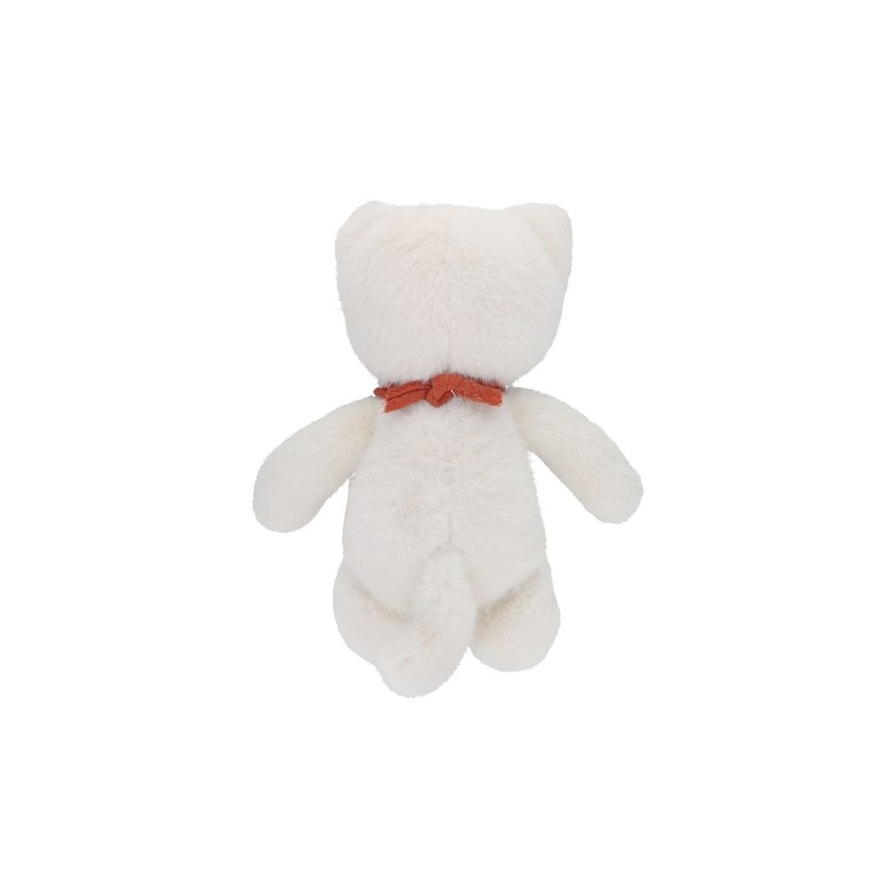 SOFT TOY CAT - CREAM WITH TERRACOTTA BANDANA
