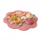 WOODEN TOY RETRO FLOWER TEA SET - PINK