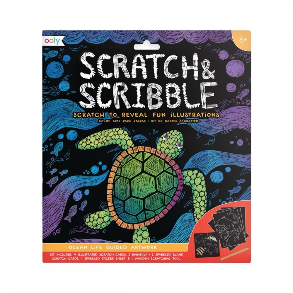 SCRATCH + SCRIBBLE ART KIT - OCEAN LIFE