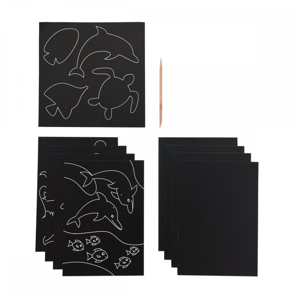 SCRATCH + SCRIBBLE ART KIT - OCEAN LIFE