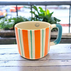 SMALL CERAMIC MUG - ORANGE STRIPE