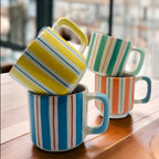 SMALL CERAMIC MUG - ORANGE STRIPE