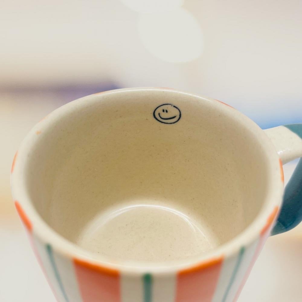 SMALL CERAMIC MUG - ORANGE STRIPE