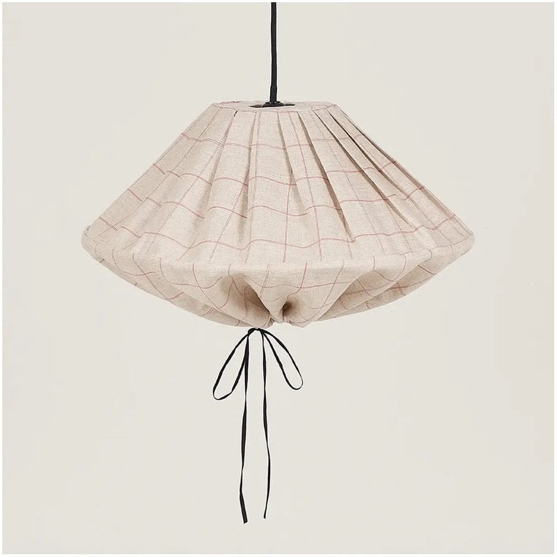 YUMI LINEN LAMPSHADE 50cm - Carmine Grid