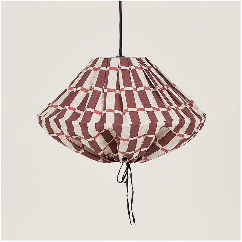 YUMI LINEN LAMPSHADE 50cm - Maroon Red Mosaic