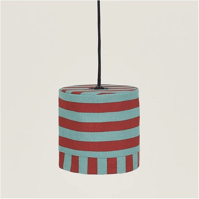 LINDA LAMPSHADE 20 cm - Red Teal Green stripe