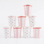 8 VINTAGE ROSE CUPS