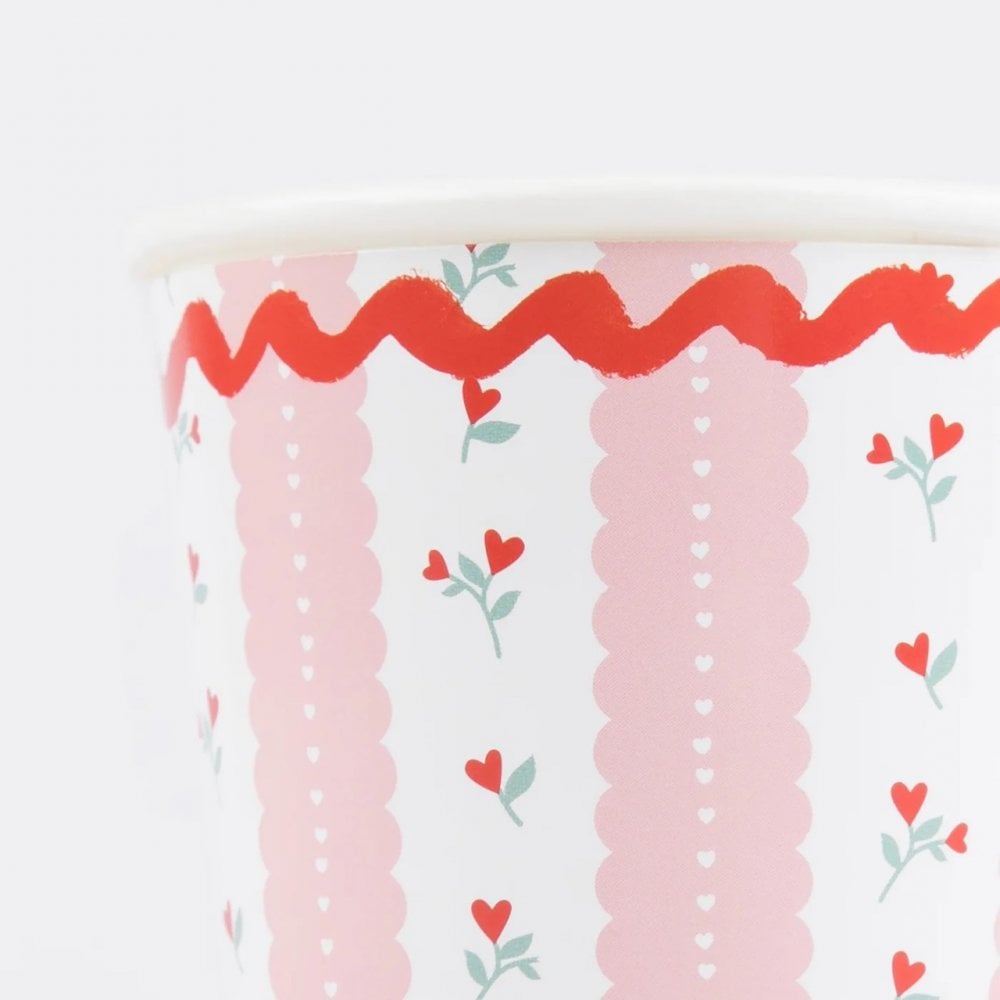 8 VINTAGE ROSE CUPS