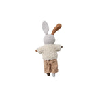 FABRIC BUNNY SOFT TOY WITH VELVET TROUSERS