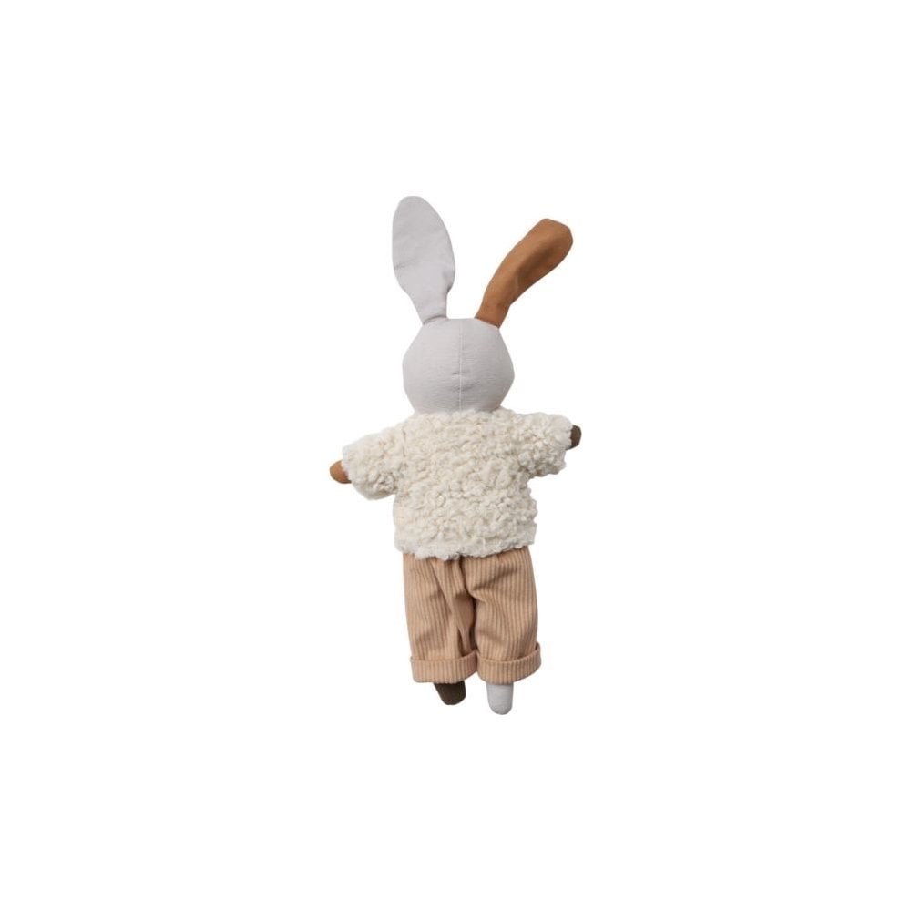 FABRIC BUNNY SOFT TOY WITH VELVET TROUSERS