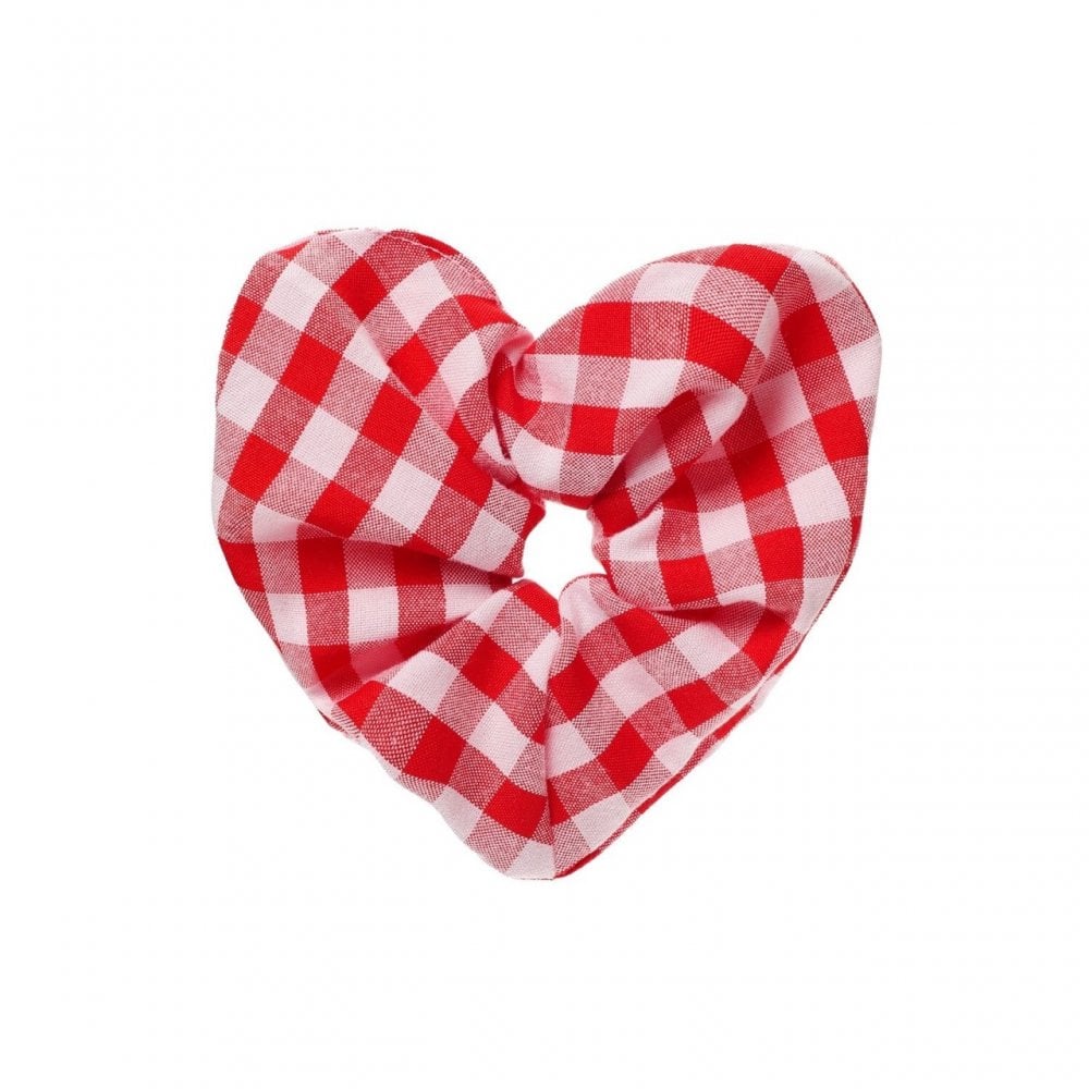 GINGHAM LOVE HEART HAIR SCRUNCHIE
