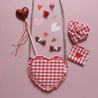 GINGHAM LOVE HEART HAIR SCRUNCHIE