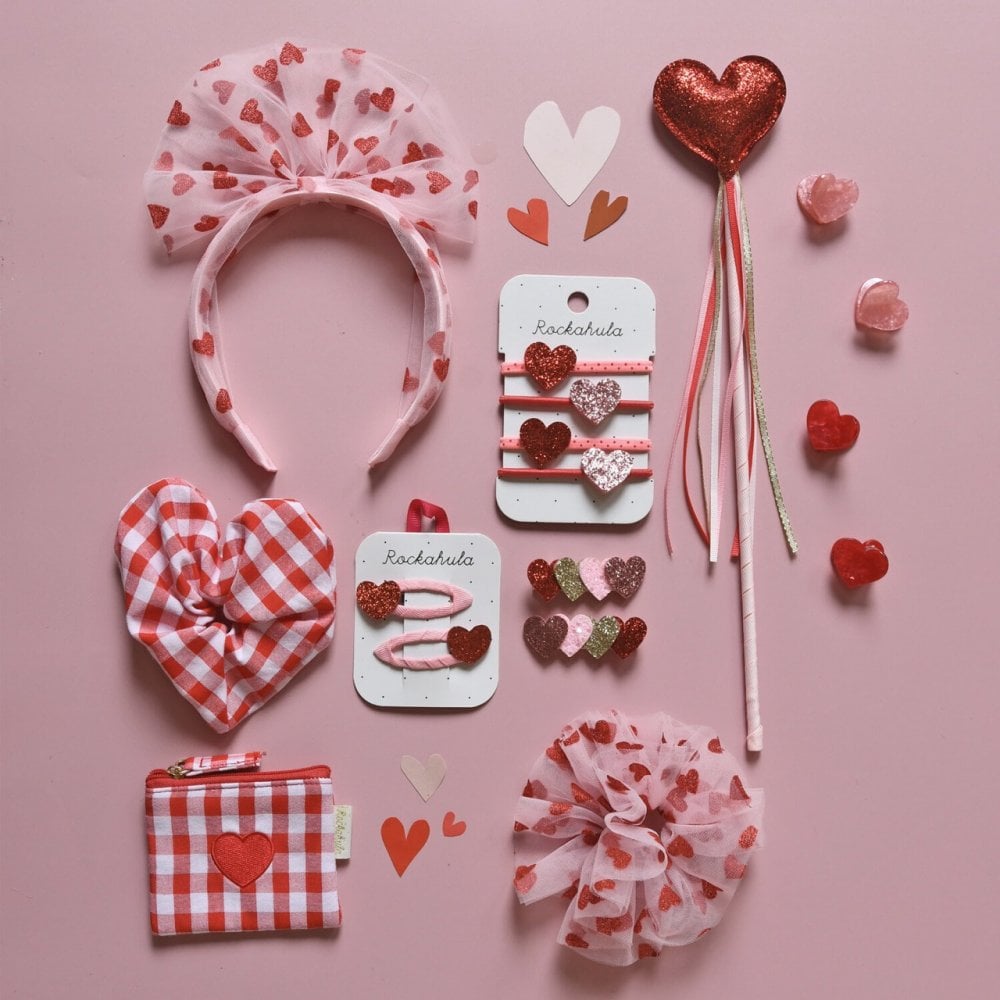 GINGHAM LOVE HEART HAIR SCRUNCHIE