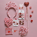 GINGHAM LOVE HEART HAIR SCRUNCHIE