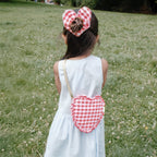 GINGHAM LOVE HEART HAIR SCRUNCHIE