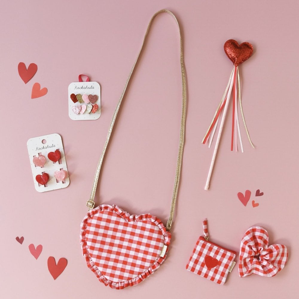 GINGHAM LOVE HEART HAIR SCRUNCHIE