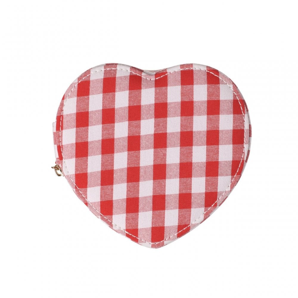 GINGHAM LOVE HEART JEWELLERY BOX
