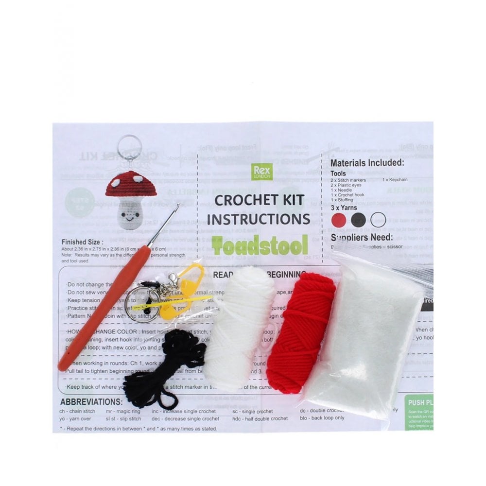 CROCHET KEYRING KIT - MUSHROOM