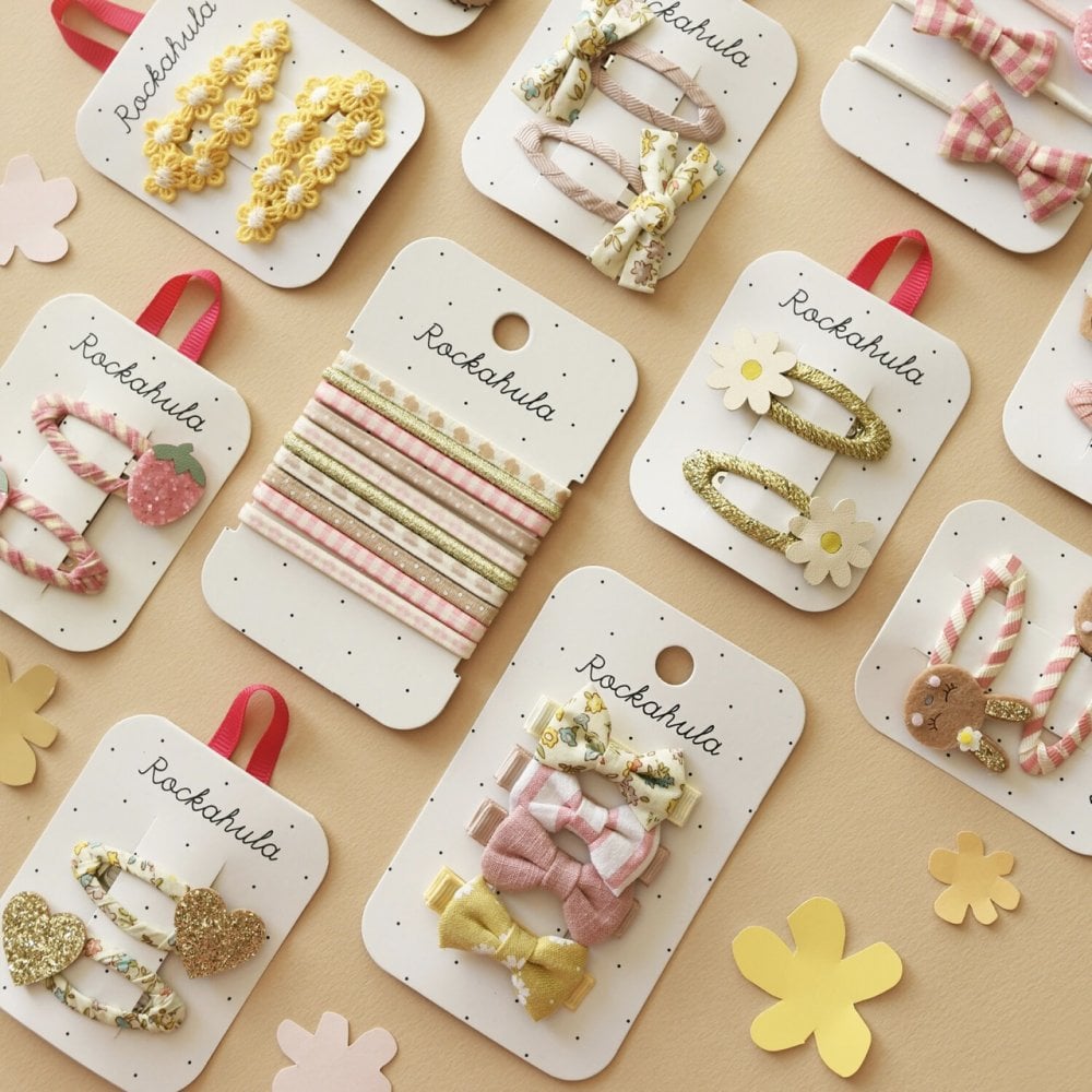 PETAL GLITTER HEART HAIR CLIPS